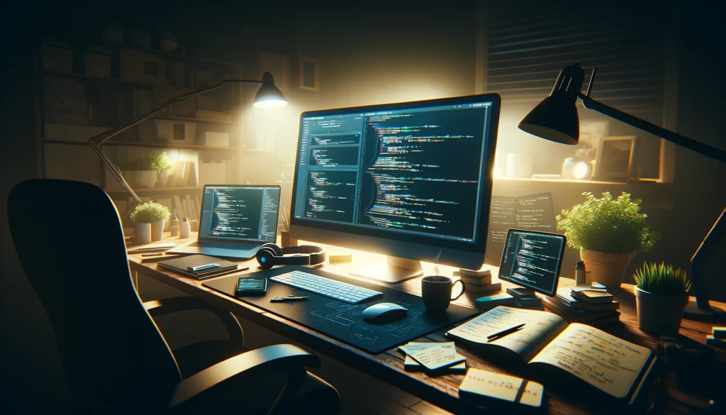 Image of computer with ai tools for software developers